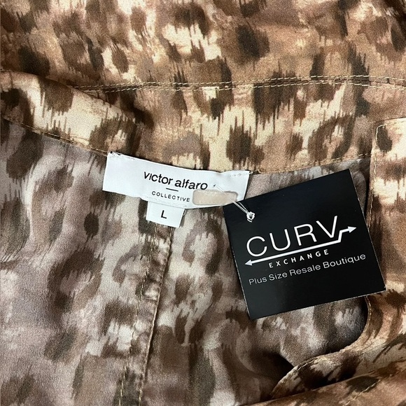 Victor Alfaro Animal Print Tea Length Dress - Size L - Picture 5 of 5